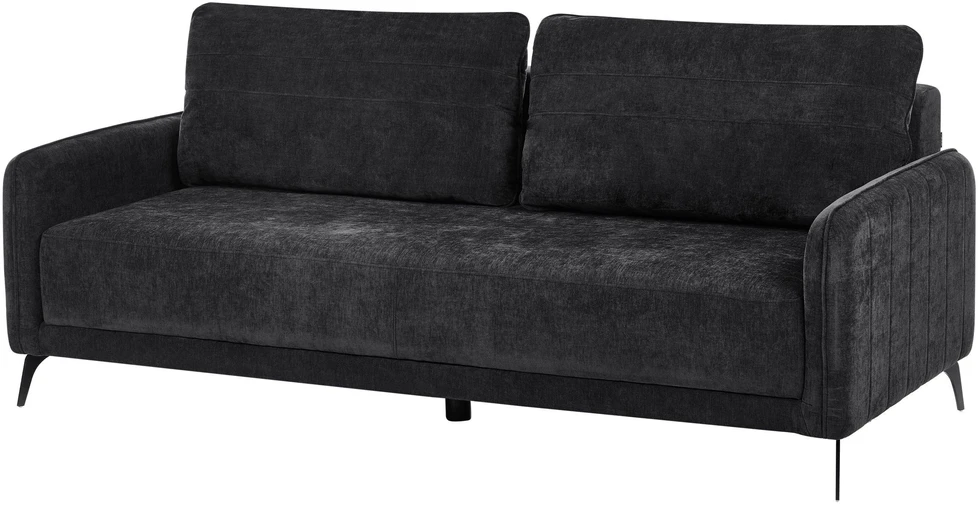 Beliani Išskleidžiama trijų vietų sofa HEMING, šenilinė, juoda