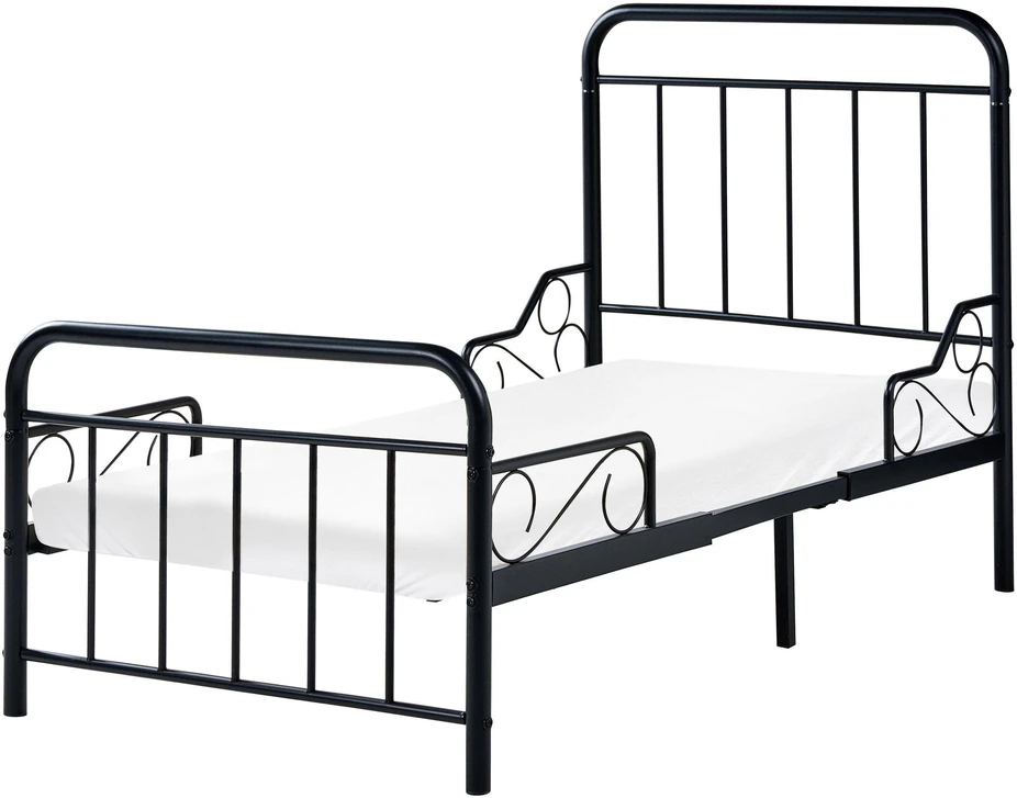 Beliani Išskleidžiama vaikiška lova Metal ANAIS 90 x 200 cm juoda