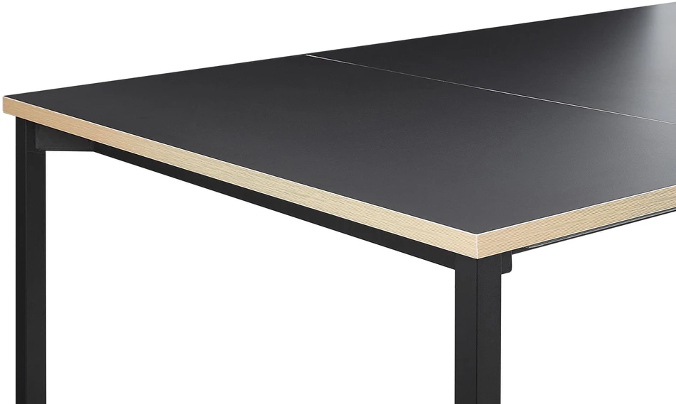 Beliani Išskleidžiamas konferencijų stalas AVIS 90 cm 140/190 cm juodas