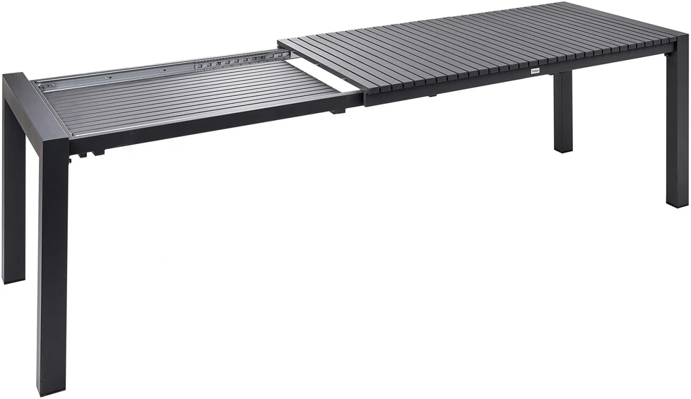 Beliani Išskleidžiamas sodo stalas ARDESIO 160/220 cm 90 cm metalinis tamsiai pilkas