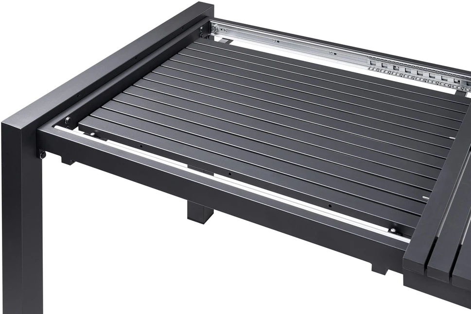 Beliani Išskleidžiamas sodo stalas ARDESIO 160/220 cm 90 cm metalinis tamsiai pilkas