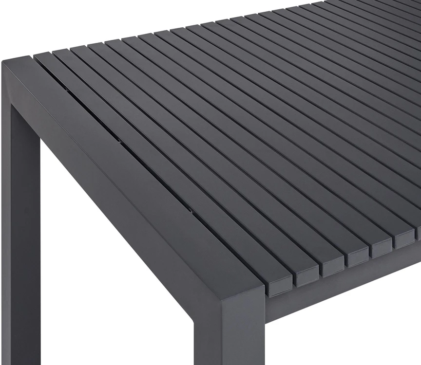 Beliani Išskleidžiamas sodo stalas ARDESIO 160/220 cm 90 cm metalinis tamsiai pilkas