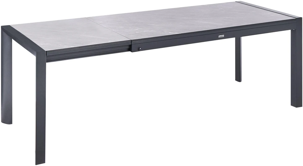 Beliani Išskleidžiamas sodo stalas BINASCO 160/220 cm 90 cm akmens imitacijos pilkas