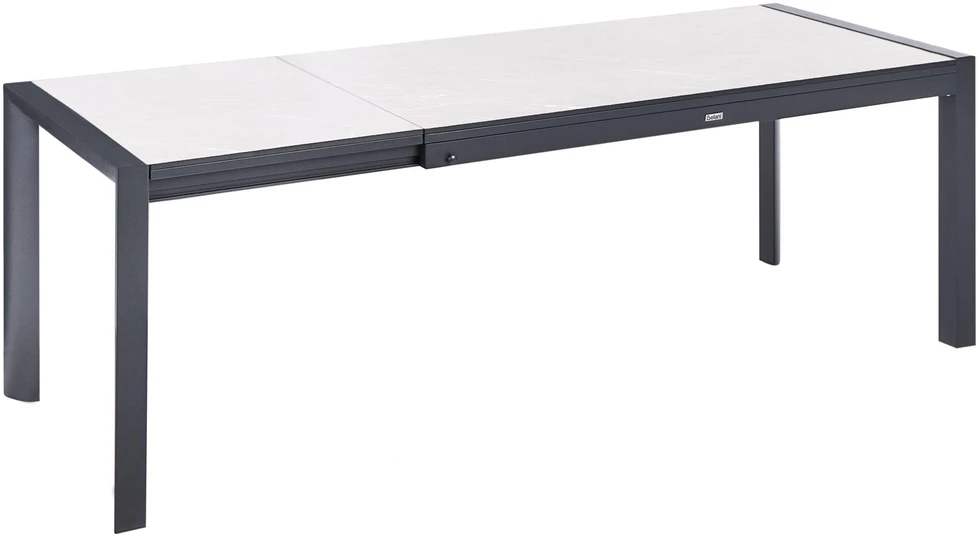 Beliani Išskleidžiamas sodo stalas BINASCO 160/220 cm 90 cm smėlio spalvos