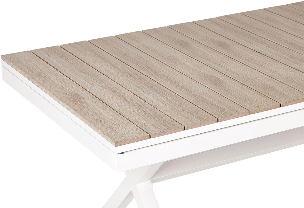 Beliani Išskleidžiamas sodo stalas FANES 184/242 × 90 cm, metalinis, baltas