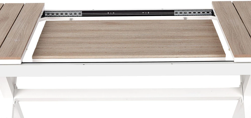 Beliani Išskleidžiamas sodo stalas FANES 184/242 × 90 cm, metalinis, baltas