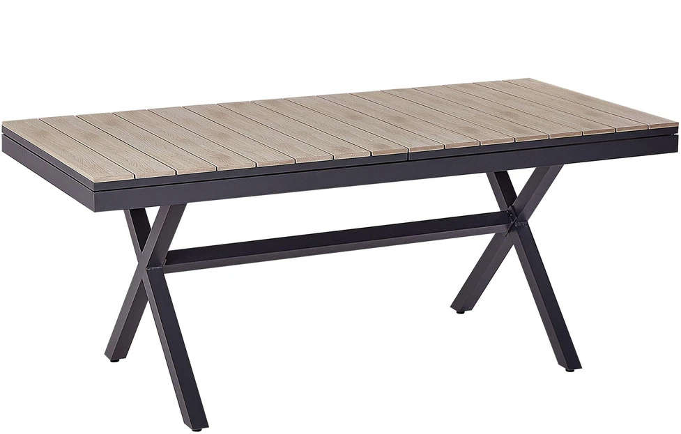 Beliani Išskleidžiamas sodo stalas FANES 184/242 x 90 cm, metalas, grafito spalvos