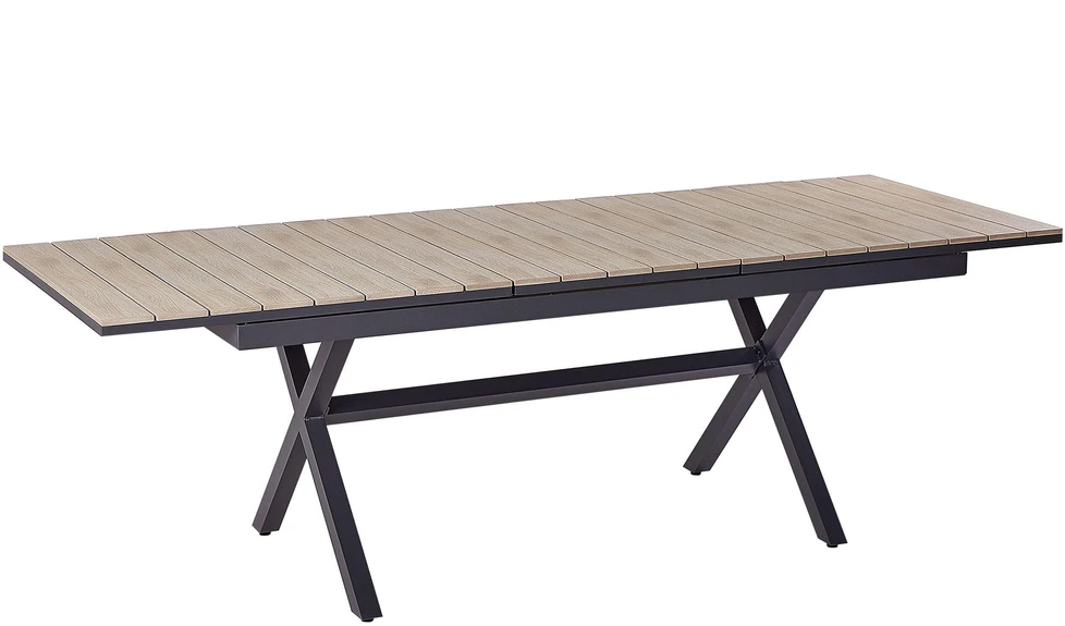 Beliani Išskleidžiamas sodo stalas FANES 184/242 x 90 cm, metalas, grafito spalvos