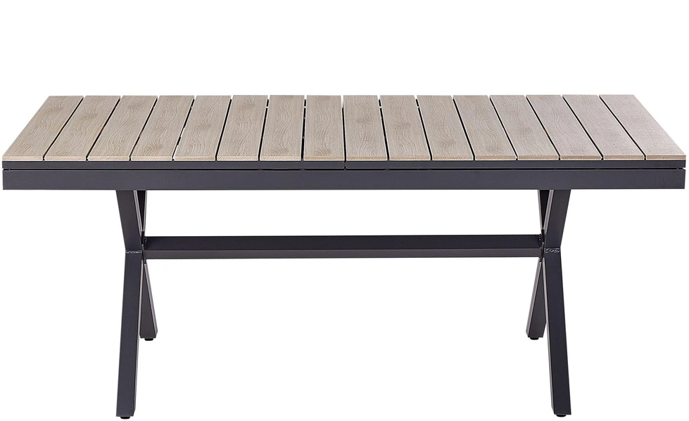 Beliani Išskleidžiamas sodo stalas FANES 184/242 x 90 cm, metalas, grafito spalvos