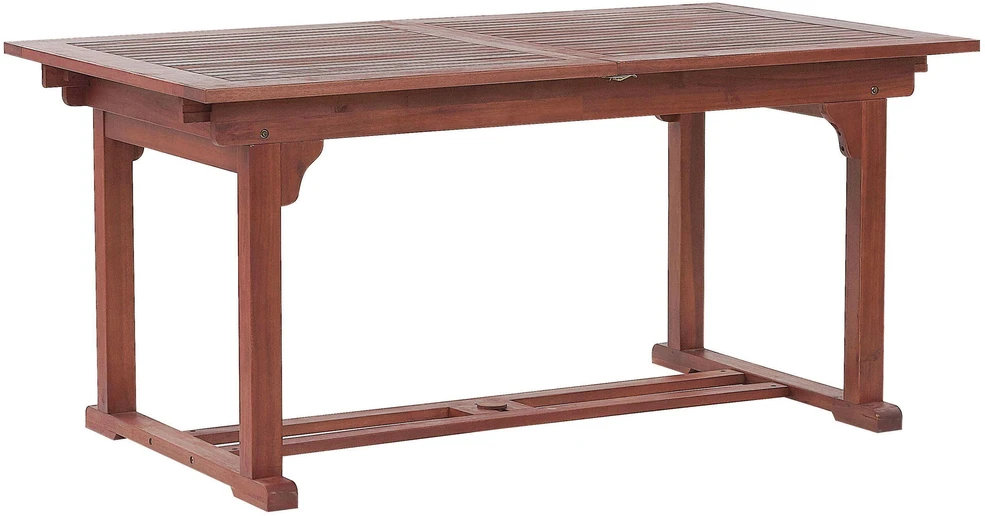 Beliani Išskleidžiamas sodo stalas TOSCANA 160/220 cm 90 cm Akacijos mediena Tamsiai rudas