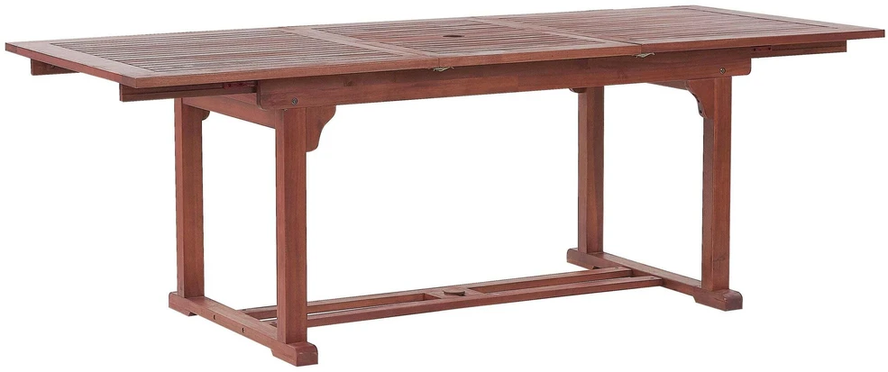Beliani Išskleidžiamas sodo stalas TOSCANA 160/220 cm 90 cm Akacijos mediena Tamsiai rudas