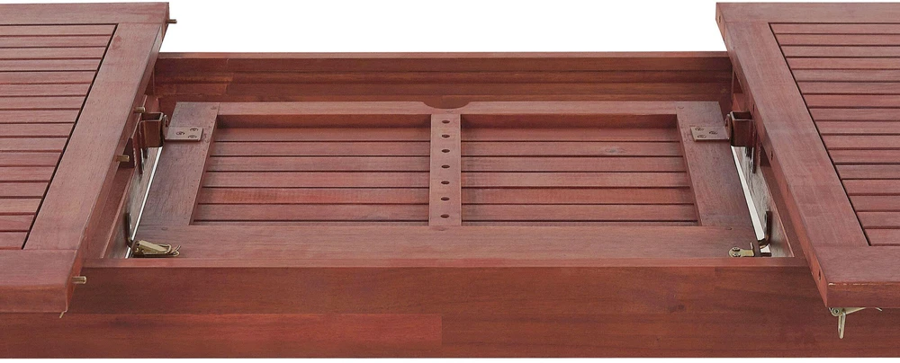 Beliani Išskleidžiamas sodo stalas TOSCANA 160/220 cm 90 cm Akacijos mediena Tamsiai rudas