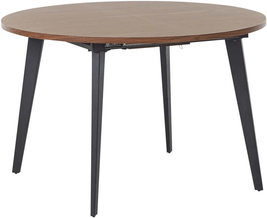 Beliani Išskleidžiamas valgomasis stalas BOVINA tamsiai rudas 120/150 cm