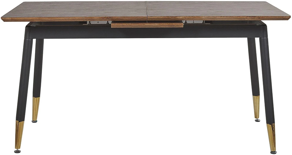Beliani Išskleidžiamas valgomojo stalas CALIFORNIA tamsiai rudas 160/200 cm 90 cm