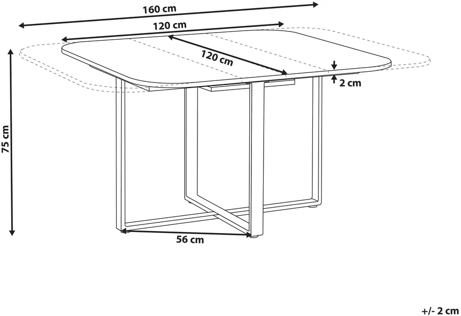 Beliani Išskleidžiamas valgomojo stalas COOPER, rudas, 120/160 cm