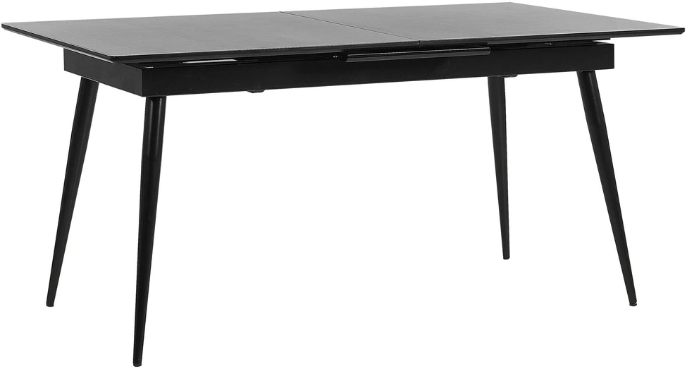 Beliani Išskleidžiamas valgomojo stalas MALDON juodas 160/200 cm 90 cm