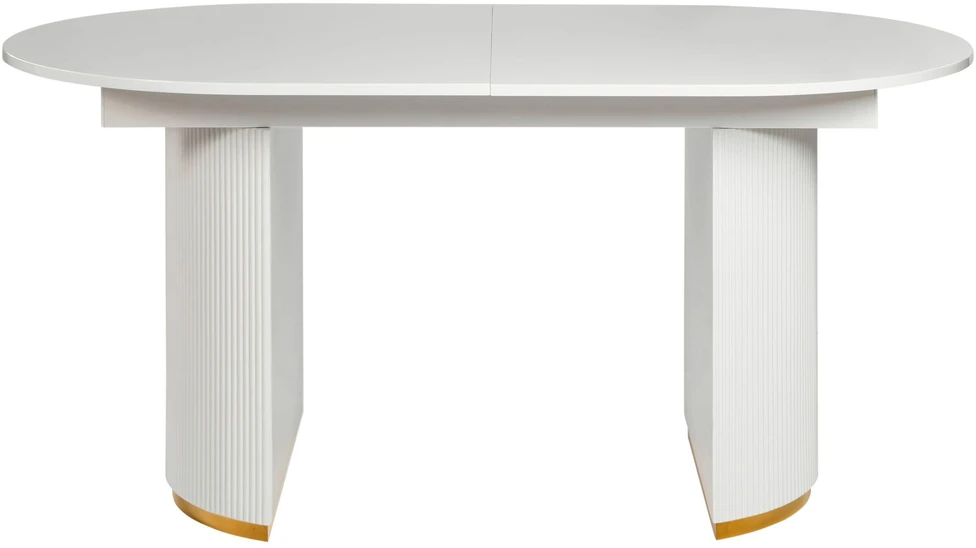 Beliani Išskleidžiamas valgomojo stalas DULVERTON baltas 160/200 cm 90 cm