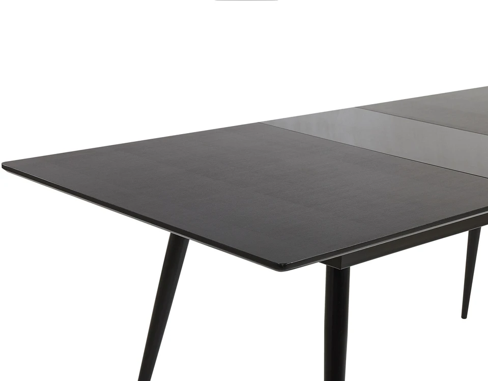Beliani Išskleidžiamas valgomojo stalas MALDON juodas 160/200 cm 90 cm