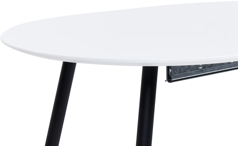 Beliani Išskleidžiamas valgomojo stalas STAVERTON baltas 120/160 cm 80 cm