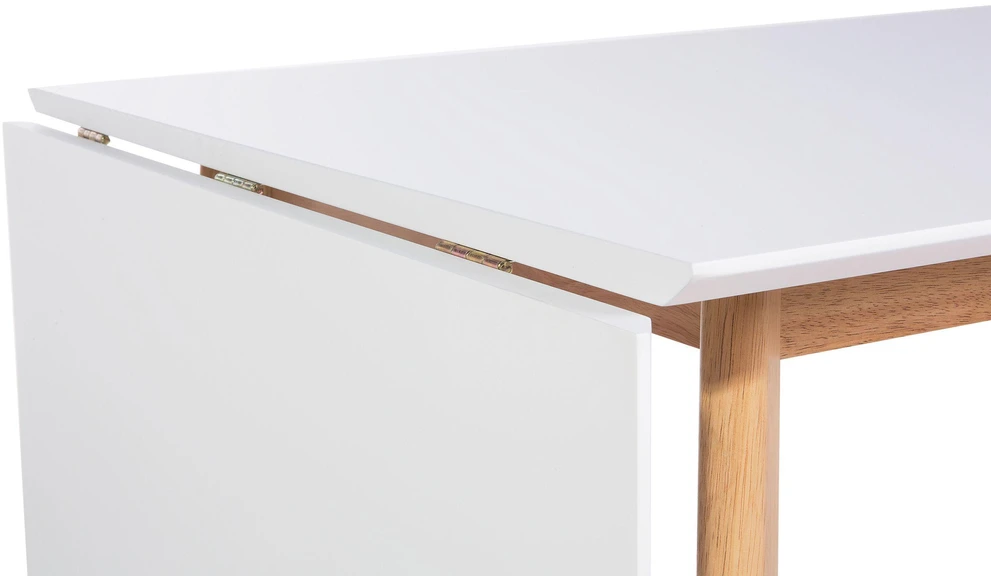 Beliani Išskleidžiamas valgomojo stalas MEDIO, baltas, 120/155 × 80 cm