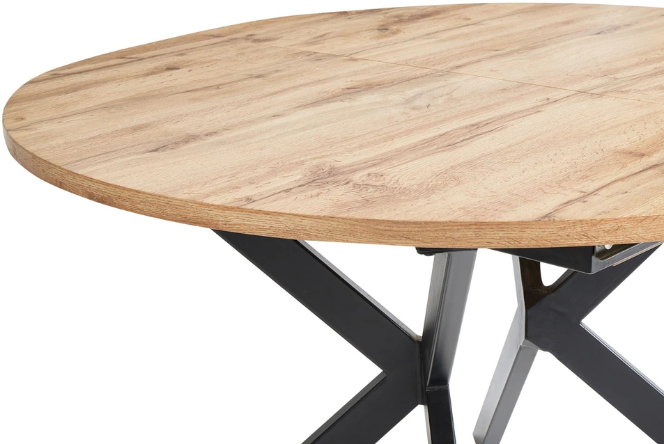Beliani Išskleidžiamas valgomojo stalas CARLEA šviesiai rudas 120/160 cm 120 cm