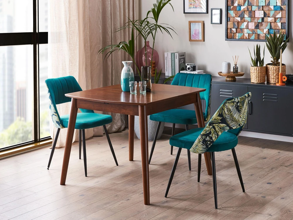 Beliani Išskleidžiamas valgomojo stalas TOMS tamsiai rudas 100/130 cm 80 cm