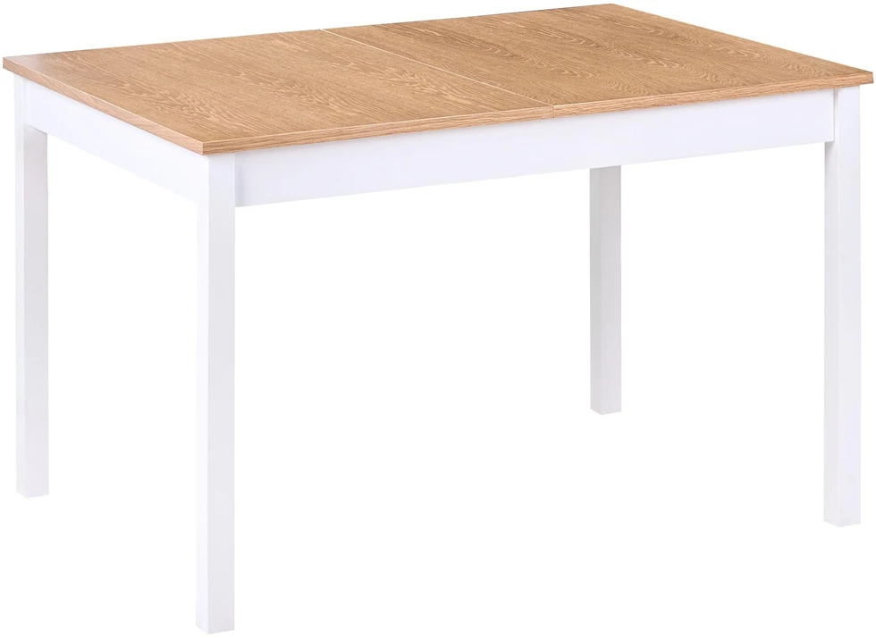 Beliani Išskleidžiamas valgomojo stalas HOUSTON šviesiai rudas/baltas 120/150 cm 90 cm pušies mediena