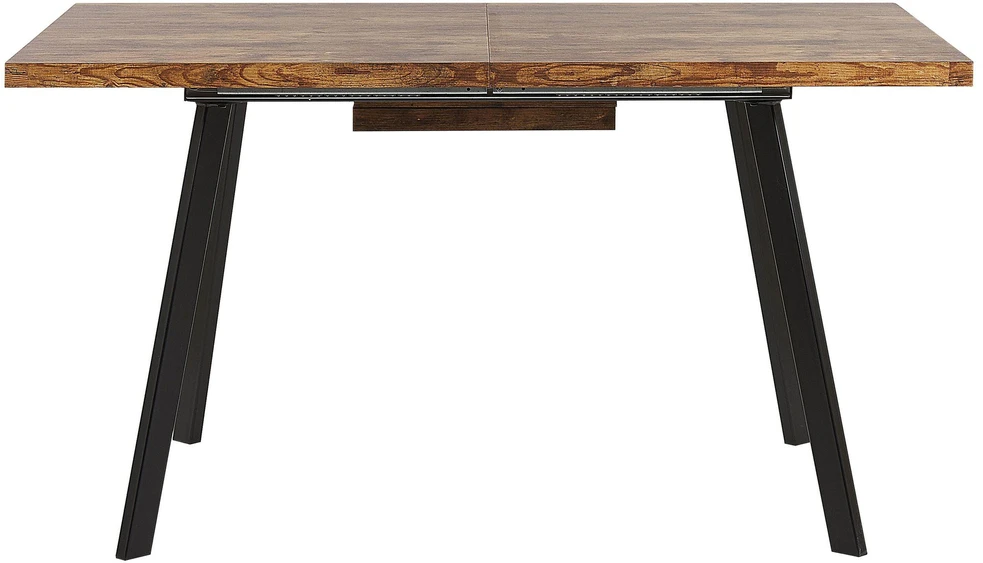 Beliani Išskleidžiamas valgomojo stalas HARLOW tamsiai rudas 140/180 cm 90 cm