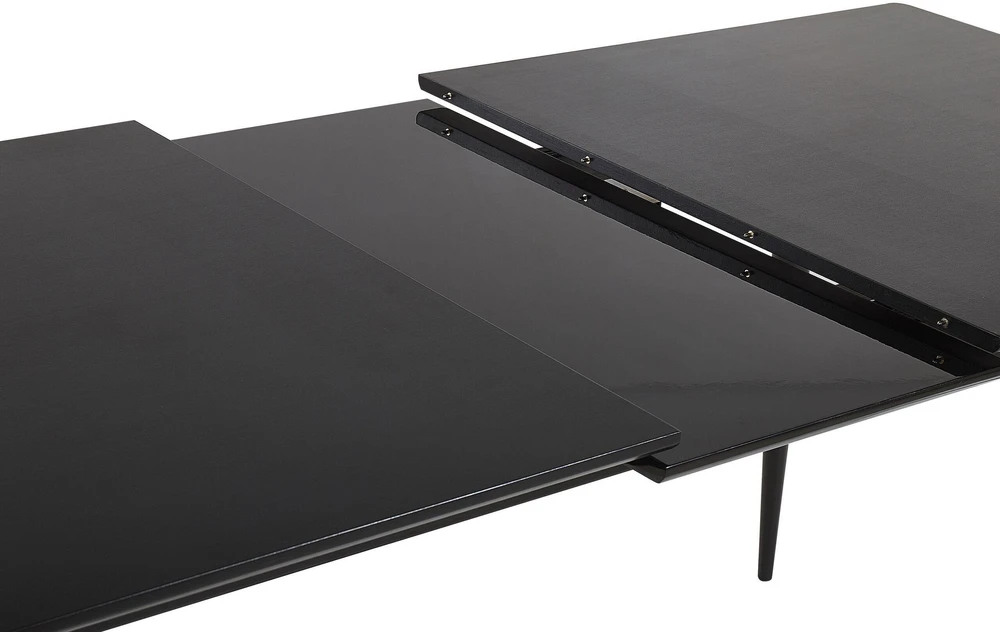 Beliani Išskleidžiamas valgomojo stalas MALDON juodas 160/200 cm 90 cm