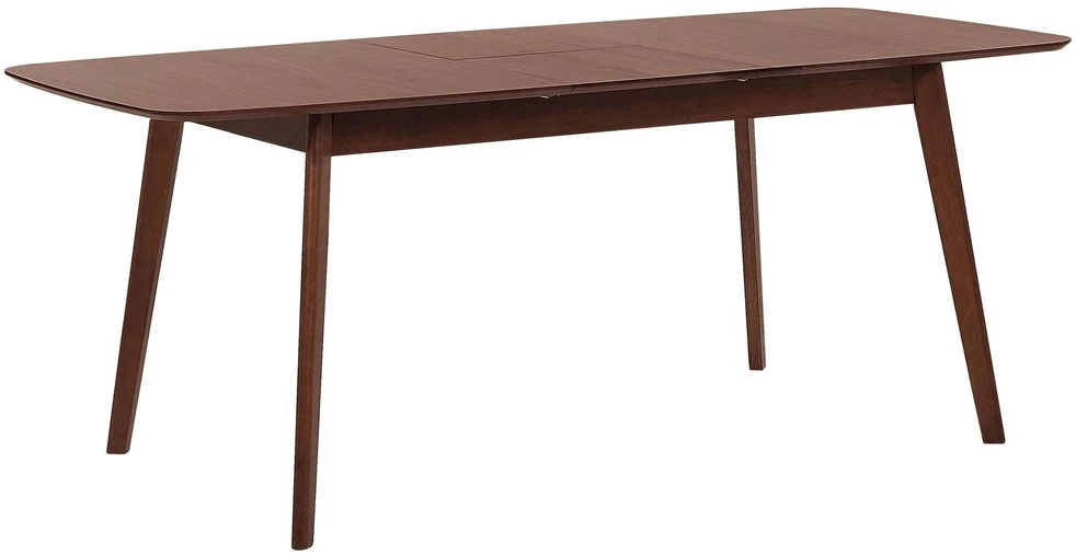 Beliani Išskleidžiamas valgomojo stalas MADOX tamsaus riešutmedžio spalvos, 120/150 cm, 75 cm