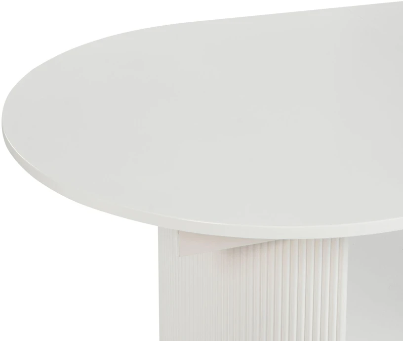 Beliani Išskleidžiamas valgomojo stalas DULVERTON baltas 160/200 cm 90 cm