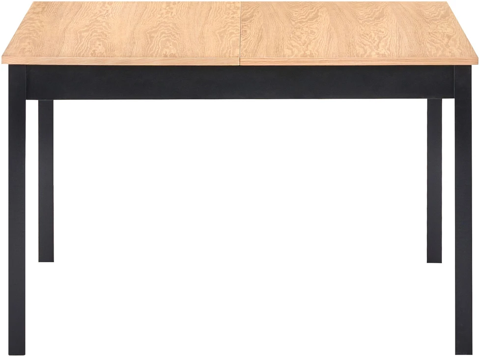 Beliani Išskleidžiamas valgomojo stalas HOUSTON šviesiai rudas/juodas 120/150 cm 90 cm pušies mediena