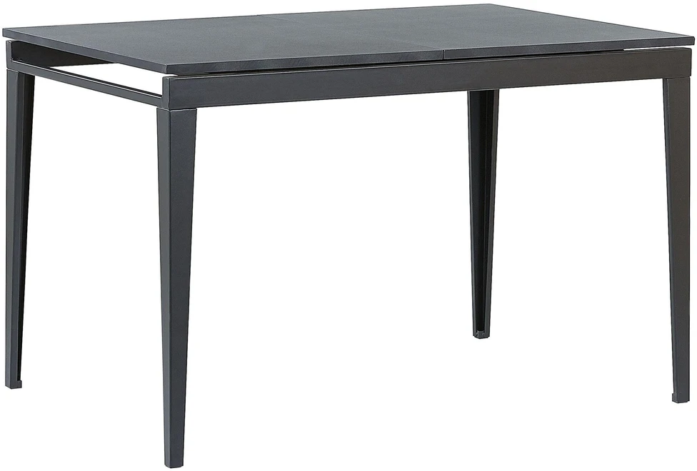 Beliani Išskleidžiamas valgomojo stalas NORLEY Juodas 120/160 cm 80 cm