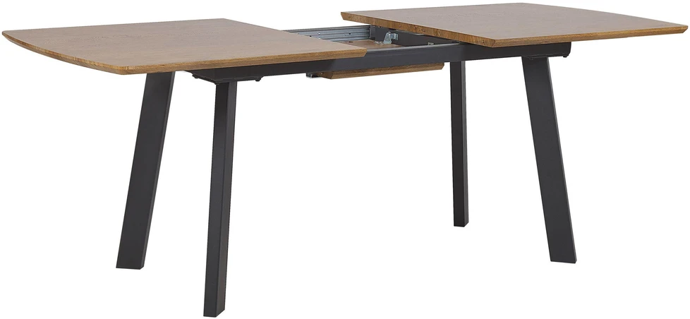 Beliani Išskleidžiamas valgomojo stalas SALVADOR tamsiai rudas 160/200 cm 90 cm