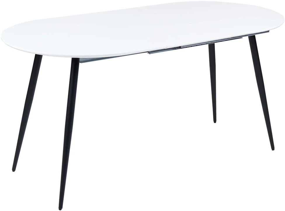 Beliani Išskleidžiamas valgomojo stalas STAVERTON baltas 120/160 cm 80 cm