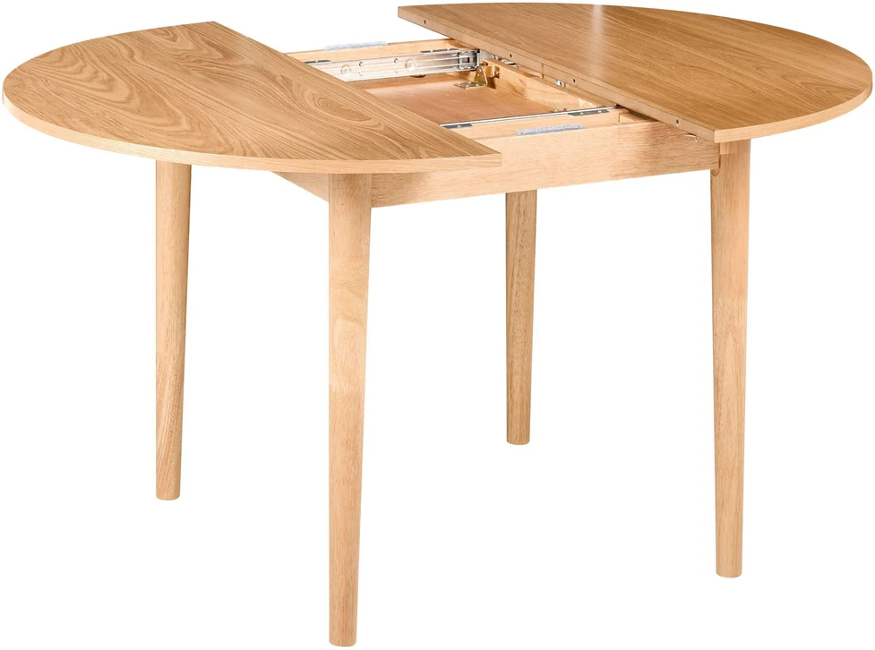Beliani Išskleidžiamas valgomojo stalas ECHO, šviesus ąžuolas, 107/137 cm, 107 cm