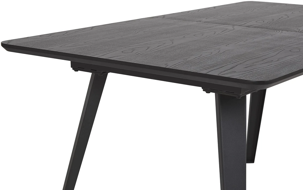 Beliani Išskleidžiamas valgomojo stalas IRVINGTON juodas 160/200 cm 90 cm