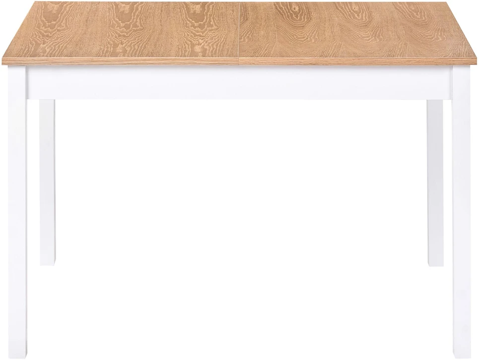 Beliani Išskleidžiamas valgomojo stalas HOUSTON šviesiai rudas/baltas 120/150 cm 90 cm pušies mediena