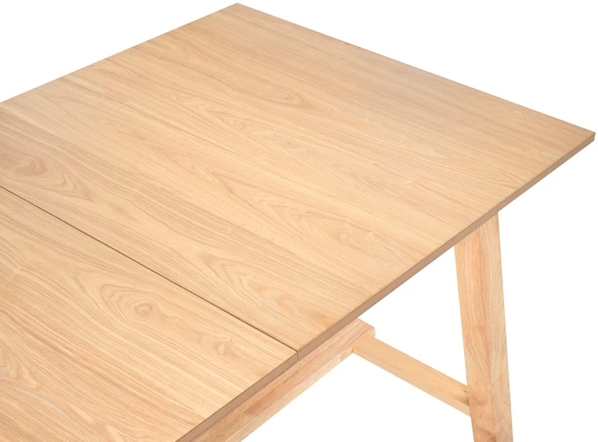 Beliani Išskleidžiamas valgomojo stalas BARNES, šviesus uosio atspalvis, 160/200 cm, 90 cm