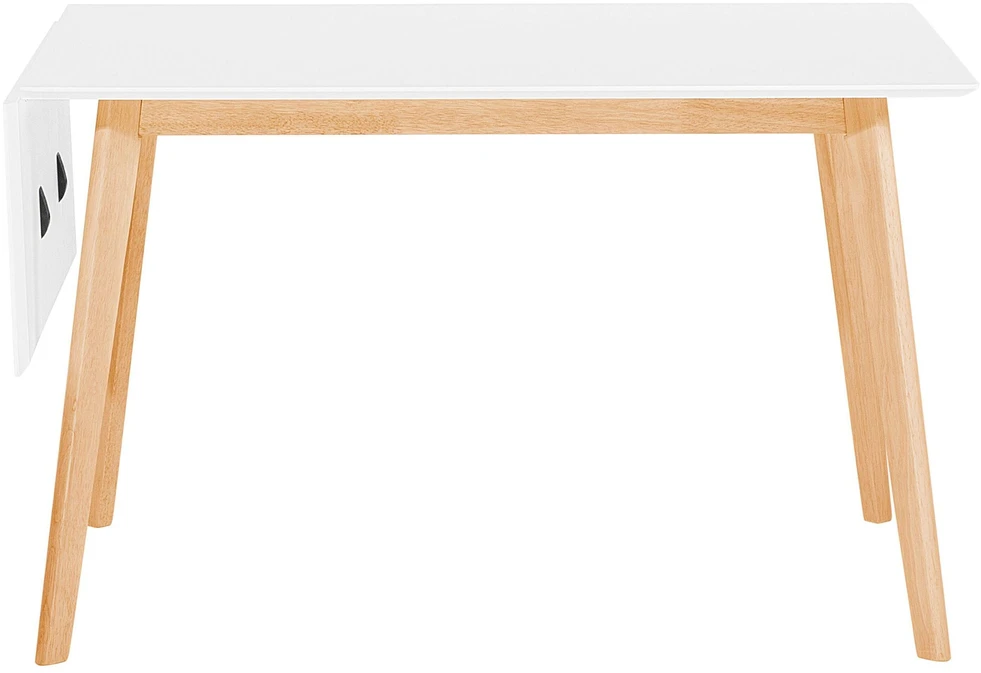 Beliani Išskleidžiamas valgomojo stalas MEDIO, baltas, 120/155 × 80 cm