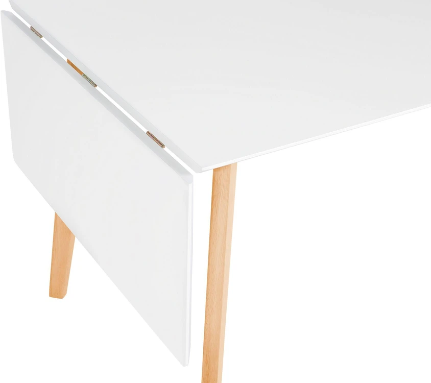 Beliani Išskleidžiamas valgomojo stalas MEDIO, baltas, 120/155 × 80 cm
