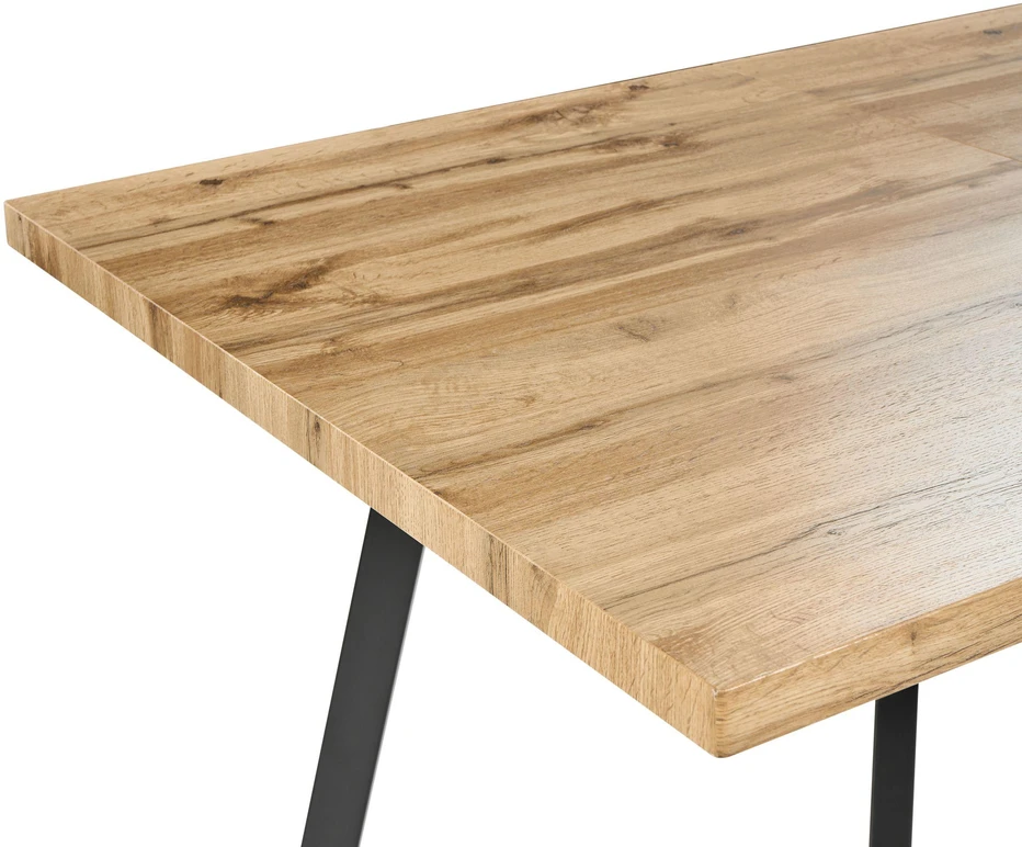Beliani Išskleidžiamas valgomojo stalas HARLOW, rudas, 140/180 × 90 cm