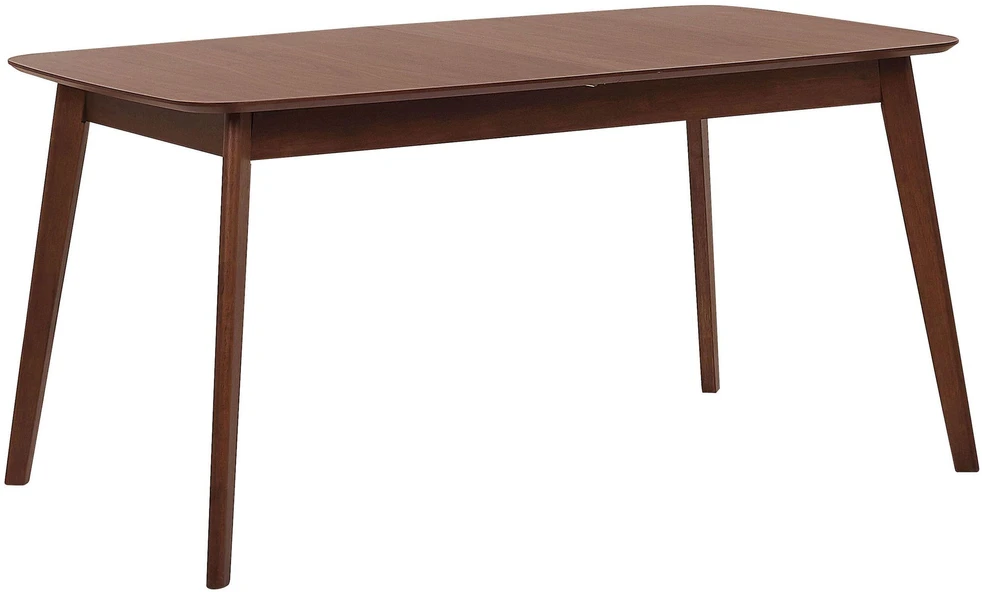 Beliani Išskleidžiamas valgomojo stalas MADOX tamsaus riešutmedžio spalvos, 120/150 cm, 75 cm