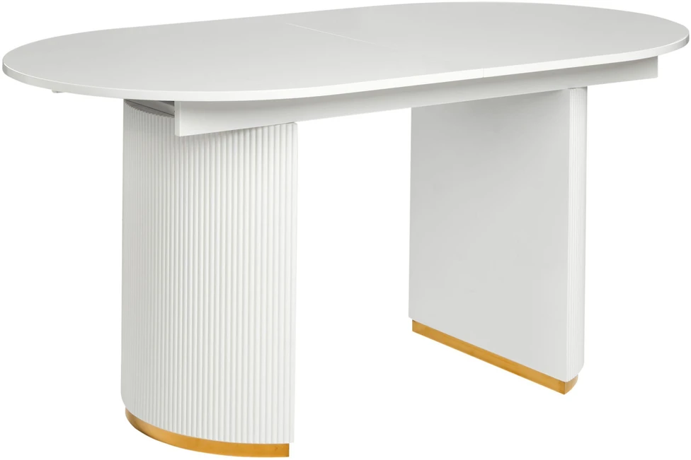 Beliani Išskleidžiamas valgomojo stalas DULVERTON baltas 160/200 cm 90 cm