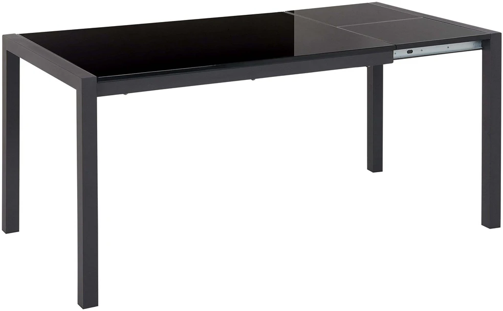 Beliani Išskleidžiamas valgomojo stalas GRANADA Juodas 120/160 cm 80 cm