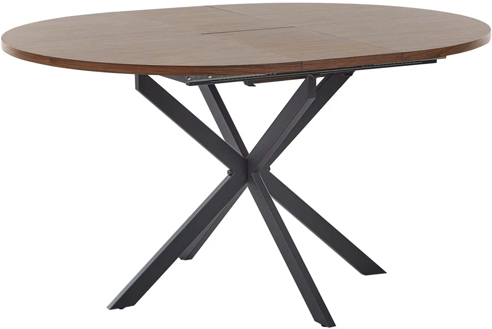 Beliani Išskleidžiamas valgomojo stalas FRIONA tamsiai rudas 110/140 cm 110 cm