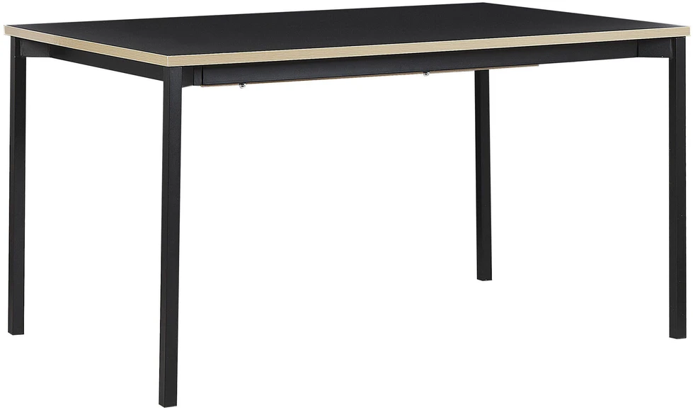 Beliani Išskleidžiamas valgomojo stalas AVIS juodas 140/190 cm 90 cm
