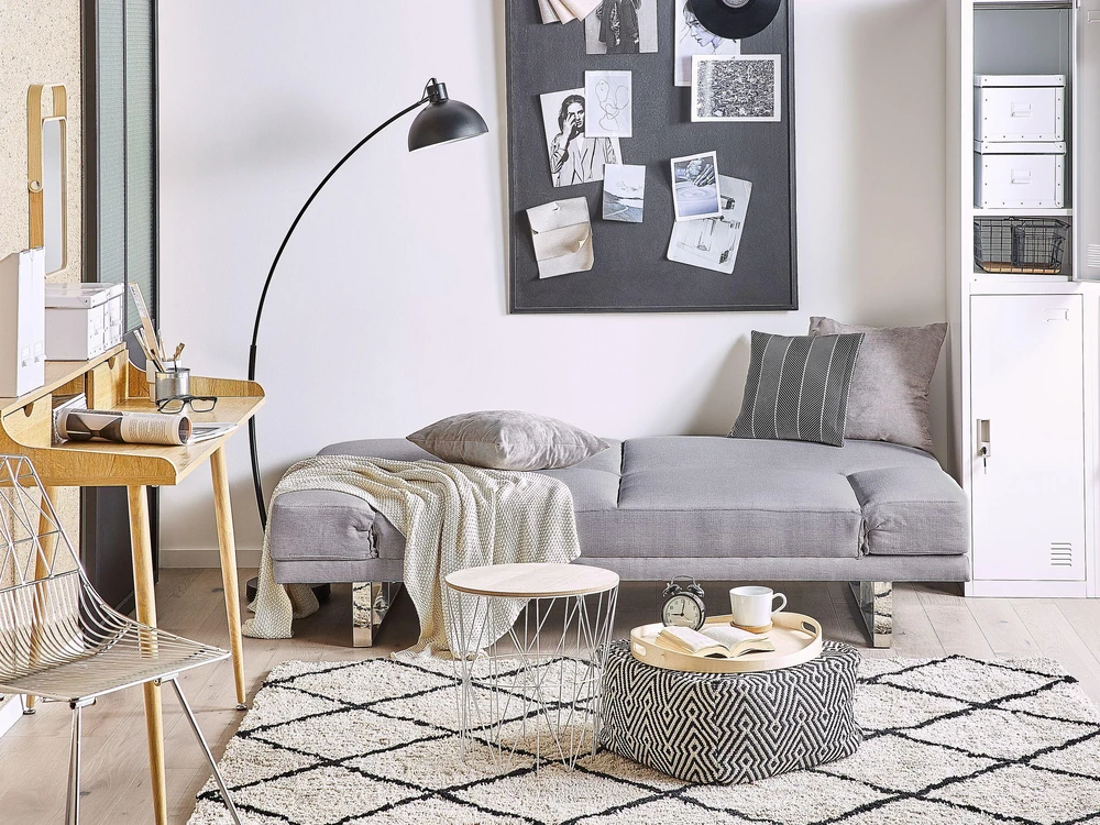 Beliani Ištiessama dvivietė sofa YORK šviesiai pilka