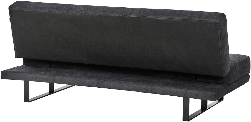 Beliani Ištižama sofa dviems YORK šenilinė, juoda