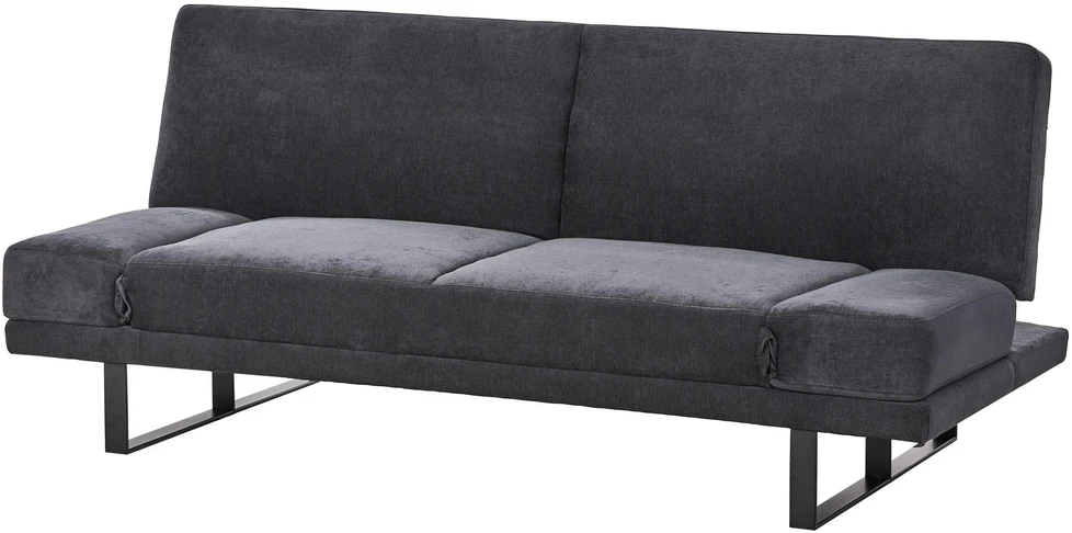 Beliani Ištižama sofa dviems YORK šenilinė, juoda